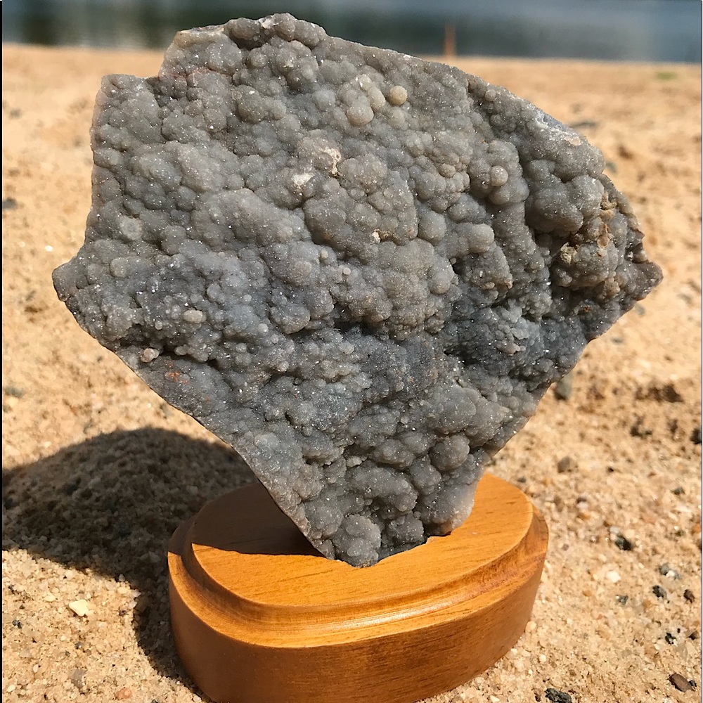 Grape Agate slice with custom stand!
